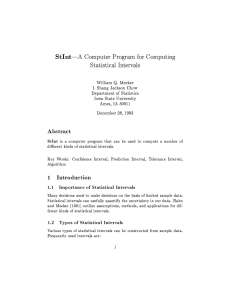 |A Computer Program for Computing Statistical Intervals