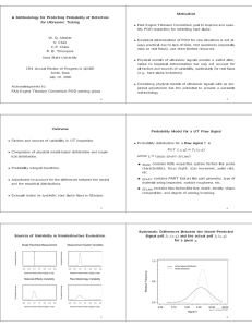 Motivation A Methodology for Predicting Probability of Detection for Ultrasonic Testing