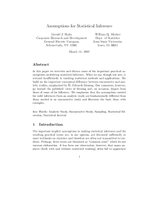 Assumptions for Statistical Inference