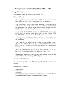 Undergraduate Committee Annual Report 2014 – 2015