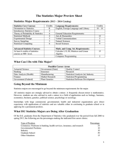The Statistics Major Preview Sheet Statistics Major Requirements  2013 – 2014 Catalog