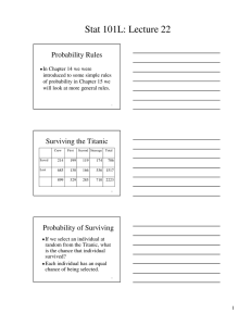 Stat 101L: Lecture 22 Probability Rules