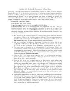 Statistics 101: Section L - Laboratory 5 Take Home