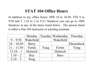 STAT 104 Office Hours