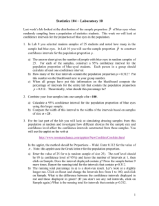 ˆ p Statistics 104 – Laboratory 10