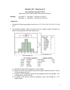 Statistics 104 – Homework 12