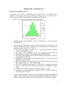 Statistics 104 – Laboratory 10 μ y