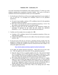 ˆ p Statistics 104 – Laboratory 10