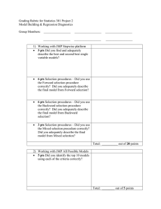 Grading Rubric for Statistics 301 Project 2