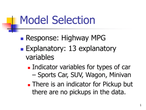 Model Selection Response: Highway MPG Explanatory: 13 explanatory variables