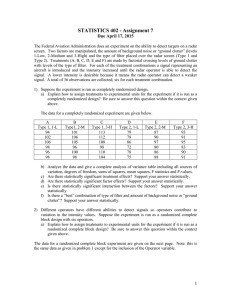 STATISTICS 402 - Assignment 7 Due April 17, 2015