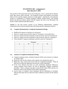 STATISTICS 402 - Assignment 6 Due March 27, 2015