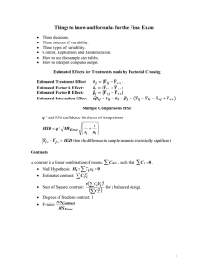 Things to know and formulas for the Final Exam