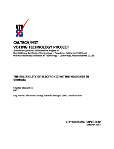 CALTECH/MIT VOTING TECHNOLOGY PROJECT