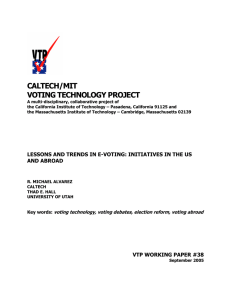 CALTECH/MIT VOTING TECHNOLOGY PROJECT