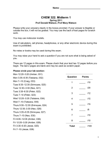 CHEM 322. Midterm 1