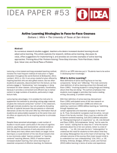 IDEA PAPER #53 Active Learning Strategies in Face-to-Face Courses