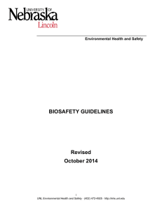 BIOSAFETY GUIDELINES Revised October 2014