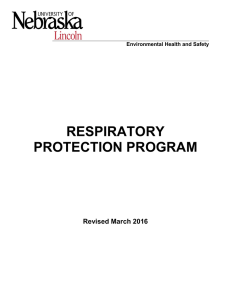 RESPIRATORY PROTECTION PROGRAM  Revised March 2016