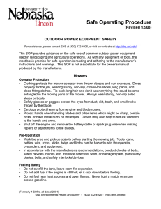 Safe Operating Procedure (Revised 12/08)  OUTDOOR POWER EQUIPMENT SAFETY