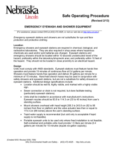Safe Operating Procedure (Revised 2/13) EMERGENCY EYEWASH AND SHOWER EQUIPMENT