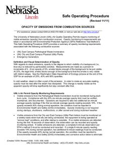 Safe Operating Procedure (Revised 11/11)  OPACITY OF EMISSIONS FROM COMBUSTION SOURCES