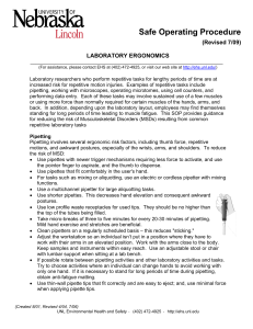 Safe Operating Procedure (Revised 7/09) LABORATORY ERGONOMICS