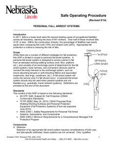 Safe Operating Procedure (Revised 5/14) PERSONAL FALL ARREST SYSTEMS