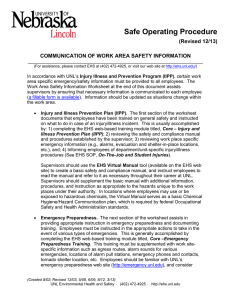 Safe Operating Procedure (Revised 12/13)  COMMUNICATION OF WORK AREA SAFETY INFORMATION