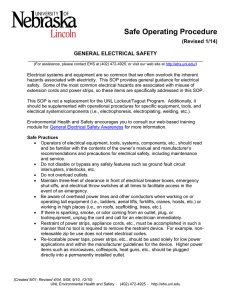 Safe Operating Procedure (Revised 1/14) GENERAL ELECTRICAL SAFETY