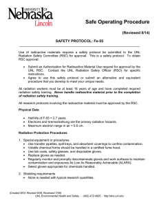 Safe Operating Procedure  (Reviewed 8/14) SAFETY PROTOCOL: Fe-55