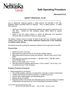 Safe Operating Procedure  (Reviewed 8/14) SAFETY PROTOCOL: Fe-59