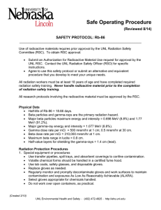 Safe Operating Procedure (Reviewed 8/14) SAFETY PROTOCOL: Rb-86