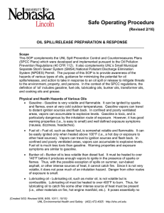 Safe Operating Procedure (Revised 2/16) OIL SPILL/RELEASE PREPARATION &amp; RESPONSE