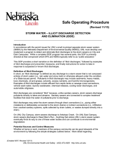 Safe Operating Procedure (Revised 11/15) STORM WATER – ILLICIT DISCHARGE DETECTION