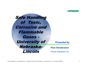 Safe Handling f  T i of  Toxic, Corrosive and