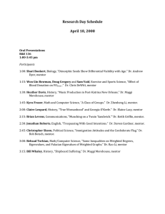 Research Day Schedule April 18, 2008