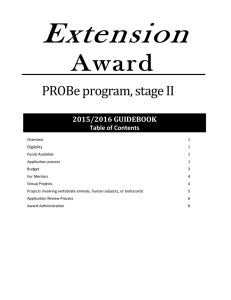 PROBe program, stage II 2015/2016 GUIDEBOOK Table of Contents