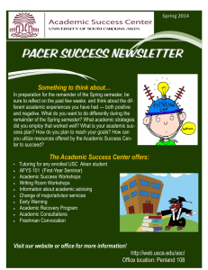 PACER SUCCESS NEWSLETTER  Something to think about…