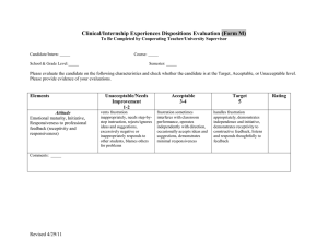 Clinical/Internship Experiences Dispositions Evaluation (Form M)