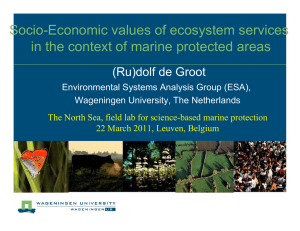 Socio-Economic values of ecosystem services (Ru)dolf de Groot