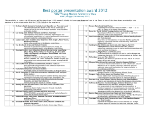 Best poster presentation award 2012 VLIZ Young Marine Scientists’ Day