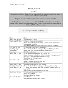 Western Illinois University ENG 180, Section 07