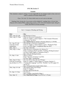 Western Illinois University ENG 180, Section 13