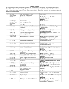 Tentative Schedule