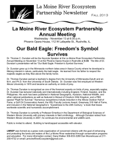La Moine River Ecosystem Partnership Annual Meeting Our Bald Eagle: Freedom’s Symbol Survives