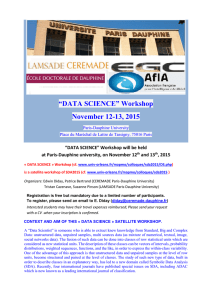 “DATA SCIENCE” Workshop November 12-13, 2015 “DATA SCIENCE” Workshop will be held