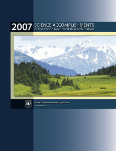 2007 SCIENCE ACCOMPLISHMENTS of the Pacific Northwest Research Station