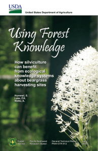 Using Forest Knowledge How silviculture can benefit