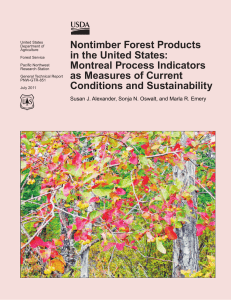 Nontimber Forest Products in the United States: Montreal Process Indicators